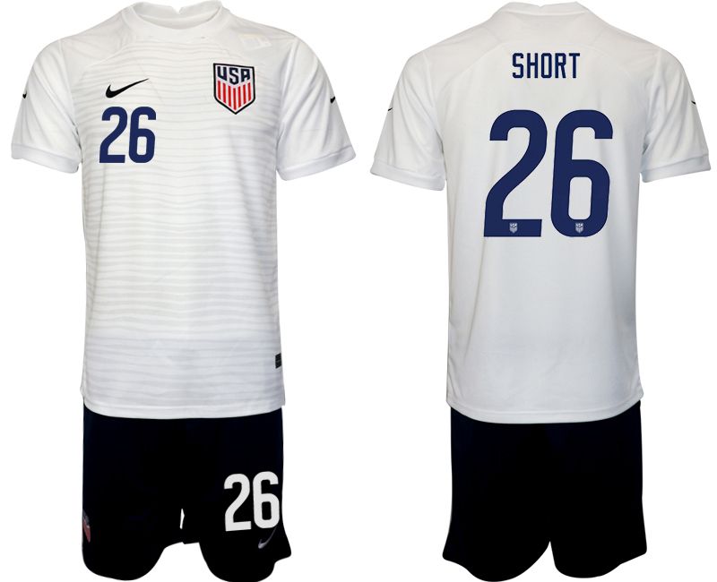 Men 2022 World Cup National Team United States home white 26 Soccer Jersey